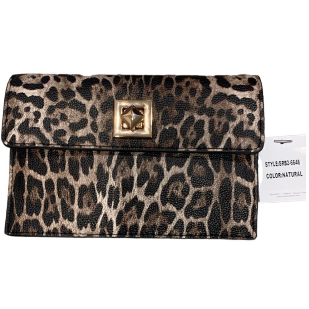 Sondra Roberts Animal Print Clutch NWT